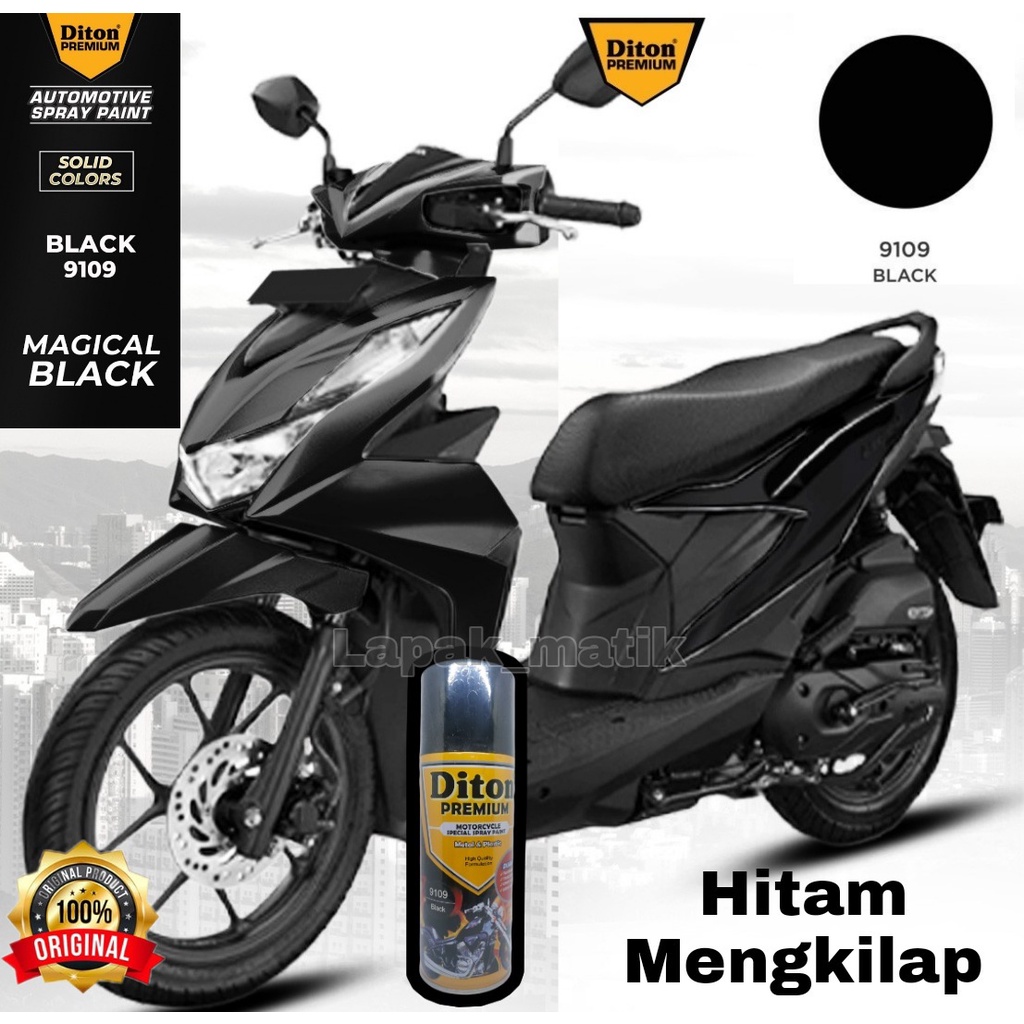 Pilok DITON PREMIUM Hitam Black 9109 400ml hitam mengkilap