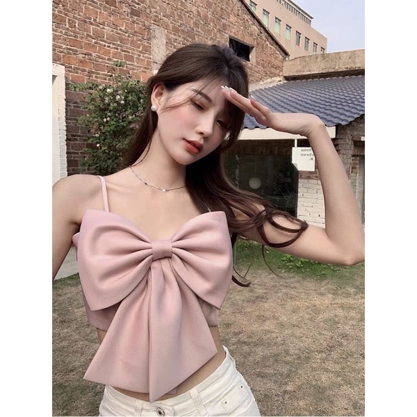 2WAYS PREMIUM RIBBON TOP  ATASAN WANITA CEWEK BAJU TANKTOP KEMBEN CROP MX917