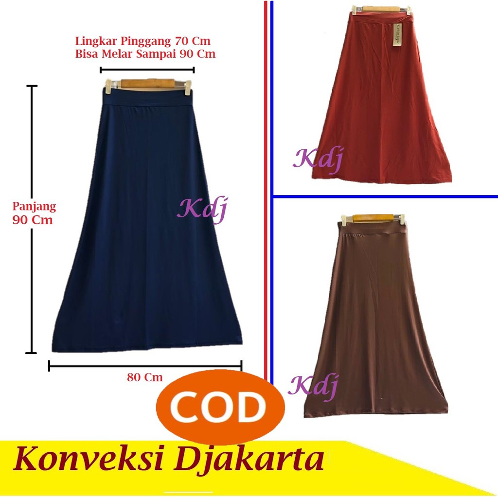 Rok Wanita Panjang Bahan Halus Adem Maxi Panjang Bahan Spandek muslimah skirt