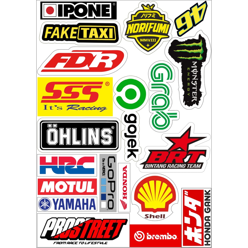 Sticker sponsor racing herex/sticker bengkel/stiker motor viral /vinyl anti air