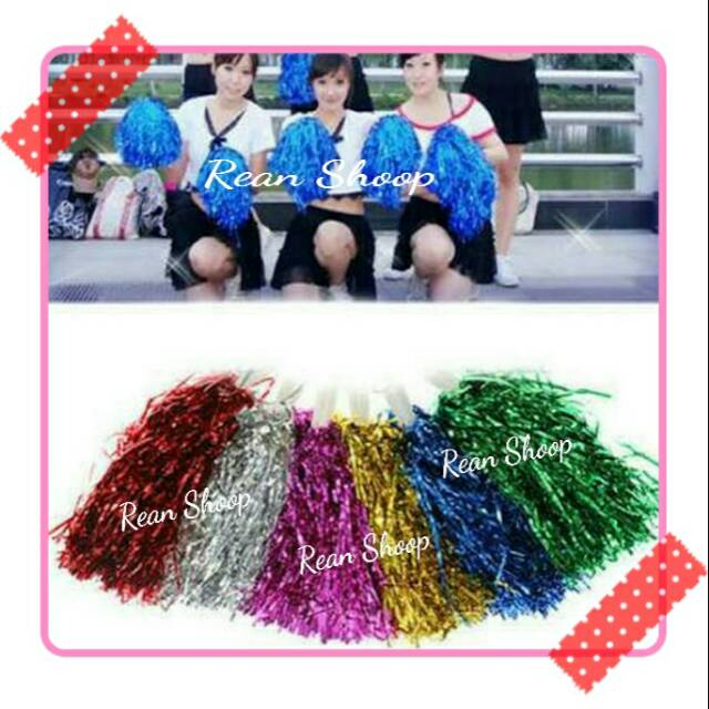 pompom pom pom poms cheerleader cheering pom pom rumbai foil