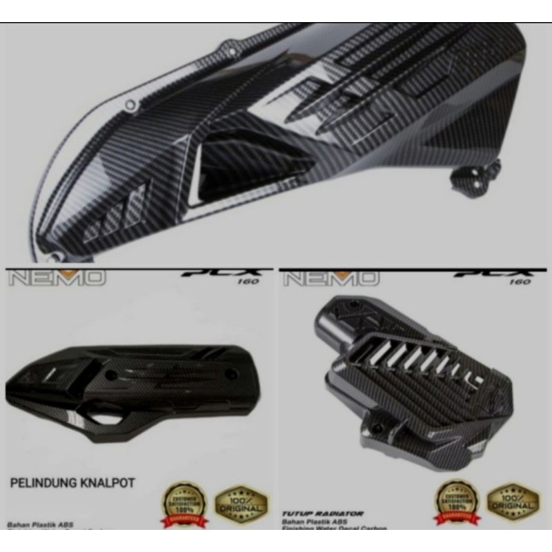 paketan carbon new pcx 160 paketan 3item cover knalpot cover hawa cover radiator new pcx 160