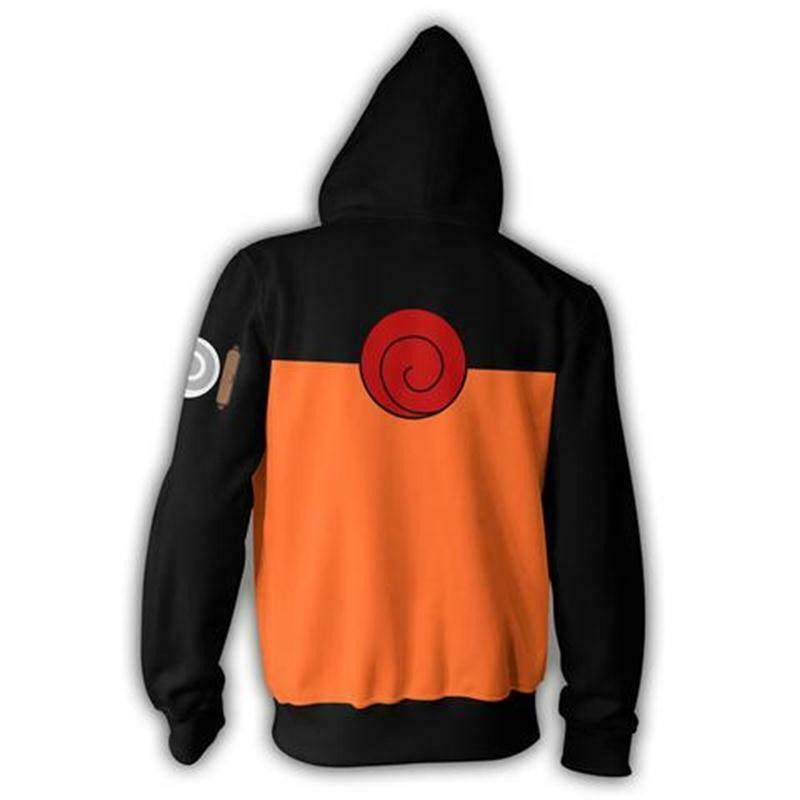 Anime Jaket Cosplay Naruto Shippuden Hitam Orange