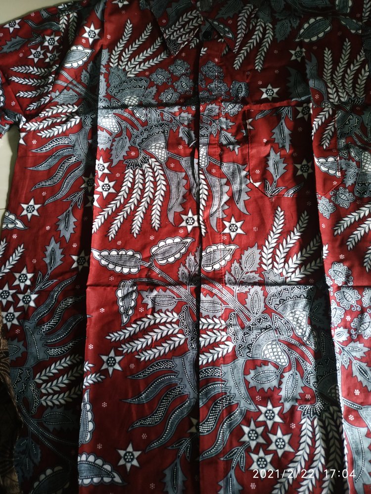 Bswart Batik Hrb026 Kenongo Hem Batik Barong Maroon Kemeja Batik Pria