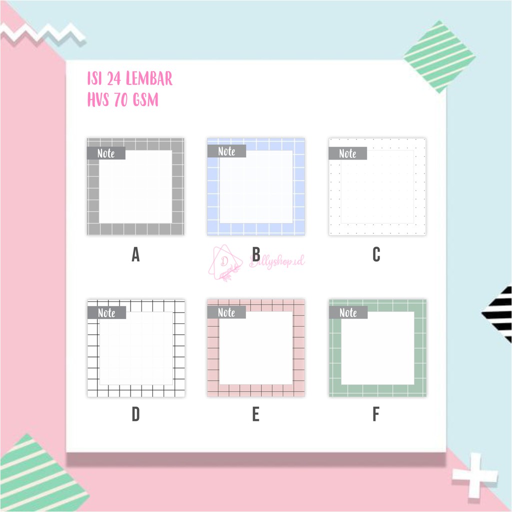 

STICKY NOTE GRID | MEMO PAD GRID SQUARE STICKY NOTES