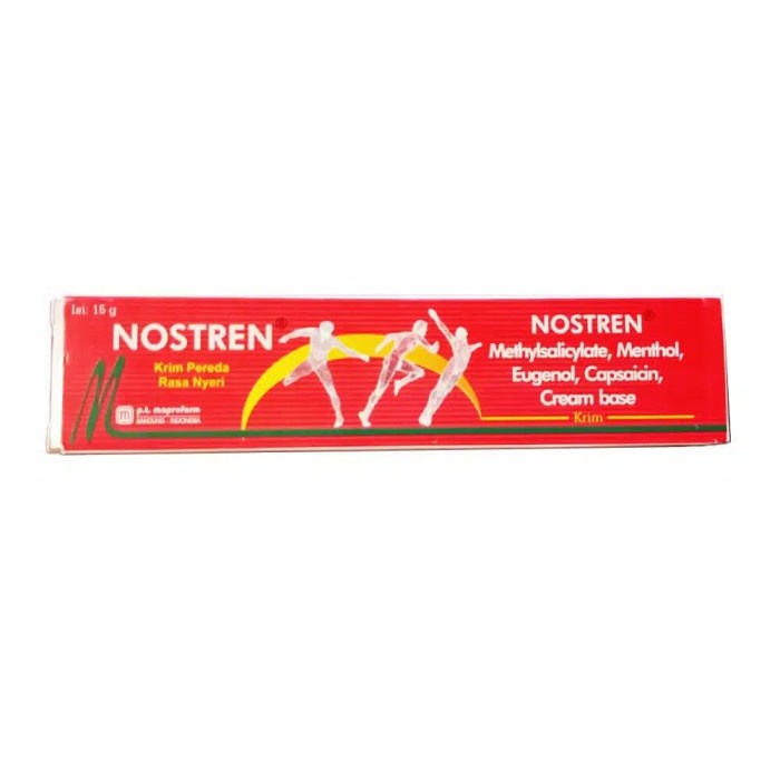 NOSTREN CREAM 15 GR Tube - Salep Keseleo Nyeri Otot Pegal Linu Sendi Terkilir Krim