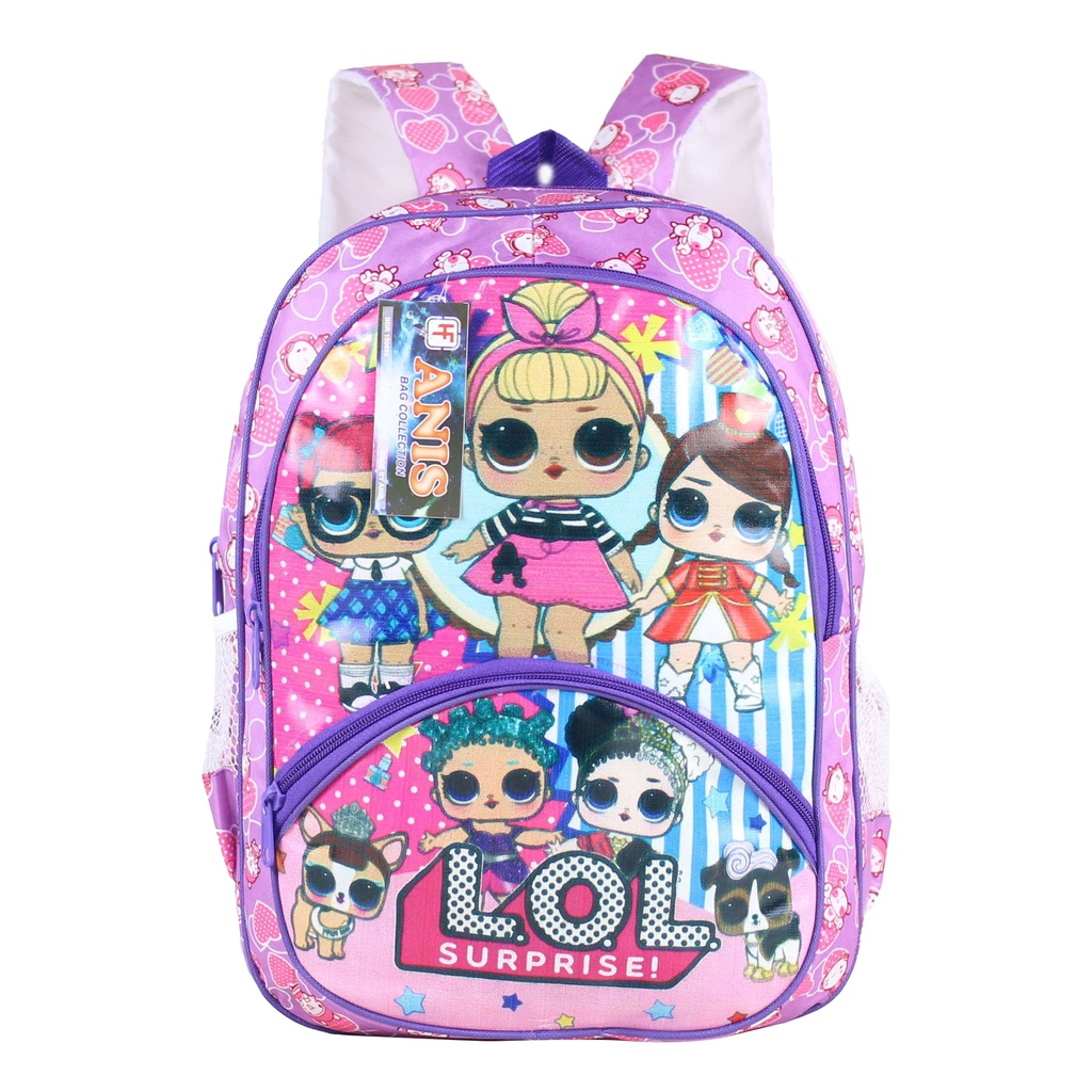 Tas Sekolah Perempuan Ransel Anak Lucu LOL Ungu Backpack Gendong Anak Anak Cantik Bagus