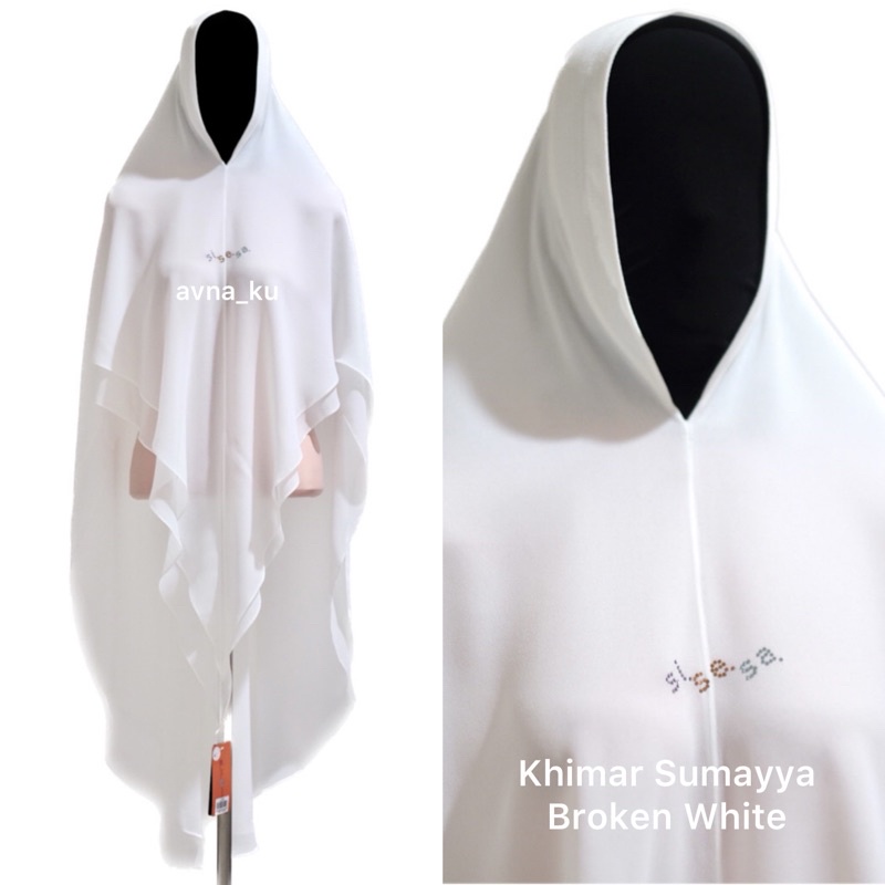 New with Tag Khimar SISESA Sumayya Broken White / BW / Putih