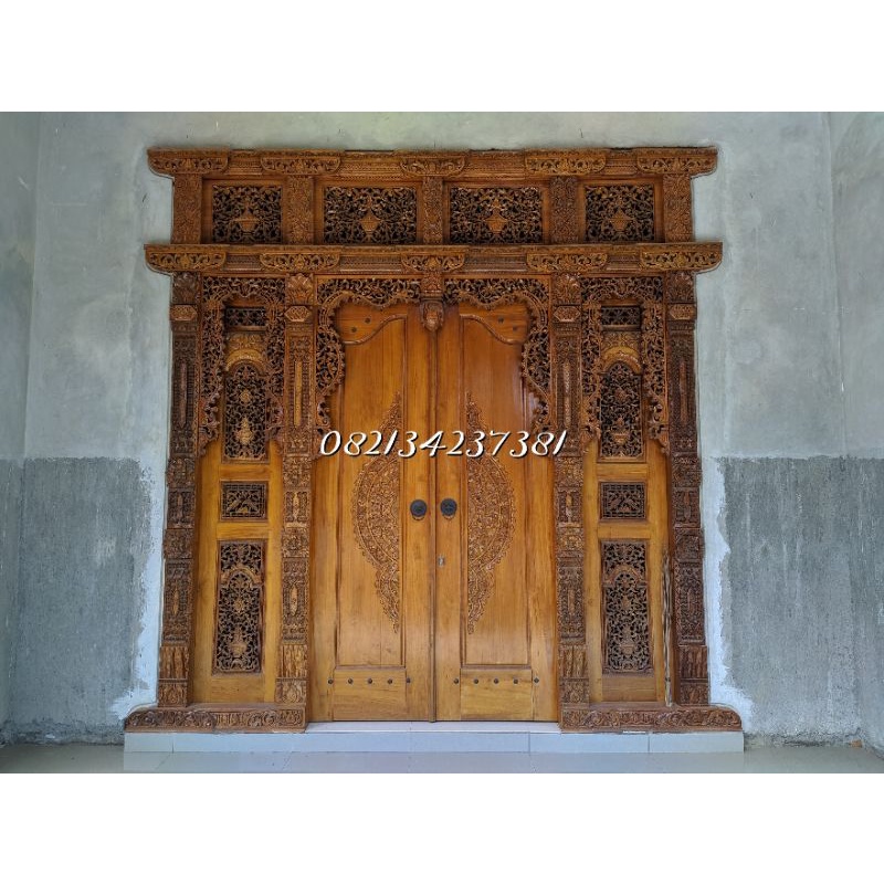 TERLARIS Pintu Gebyok 3 meter Minimalis | Gebyok Jepara 3 meter | Gebyok Ukir Jepara Jati Asli