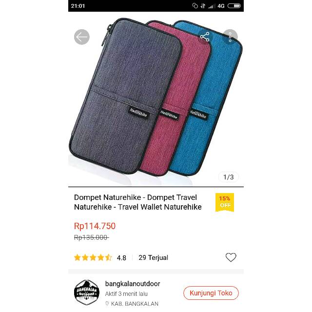 Dompet Naturehike - Dompet Travel Naturehike - Travel Wallet Naturehike
