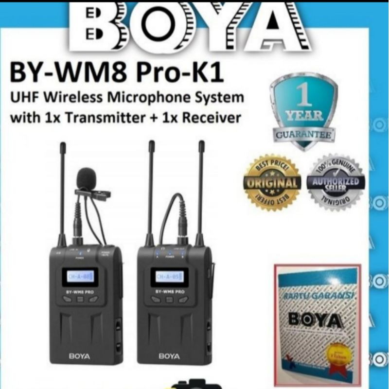 Microphone youtube BOYA BY WM8 K1 UHF dual channel wireless