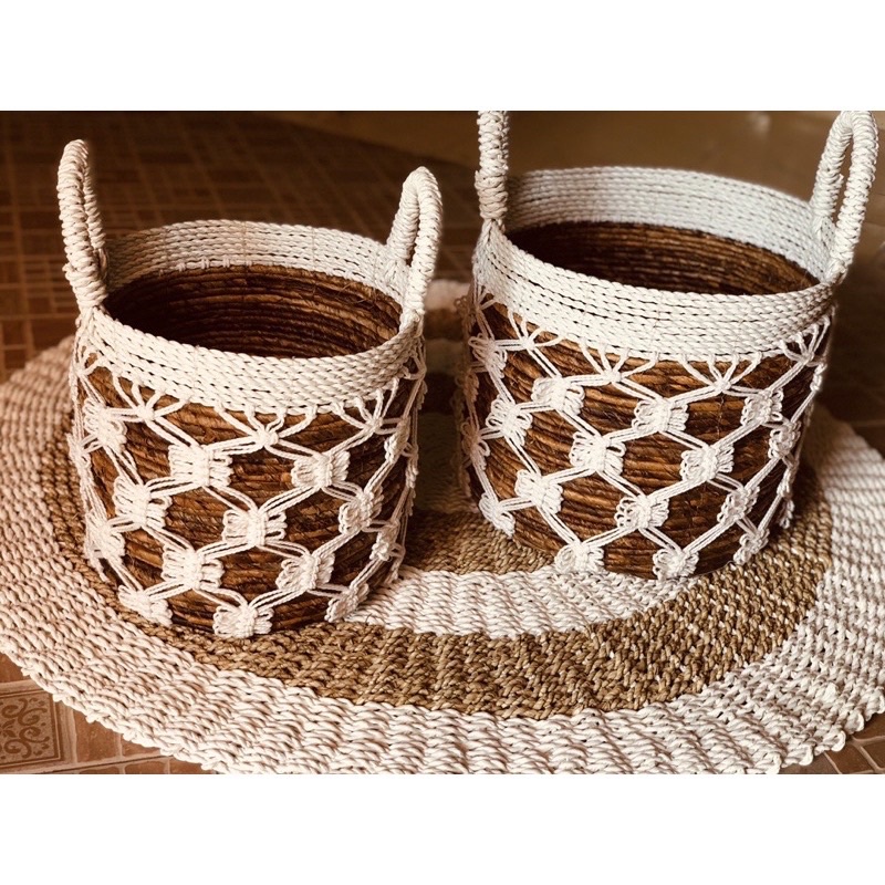 Keranjang Banana Rajut macrame kupu