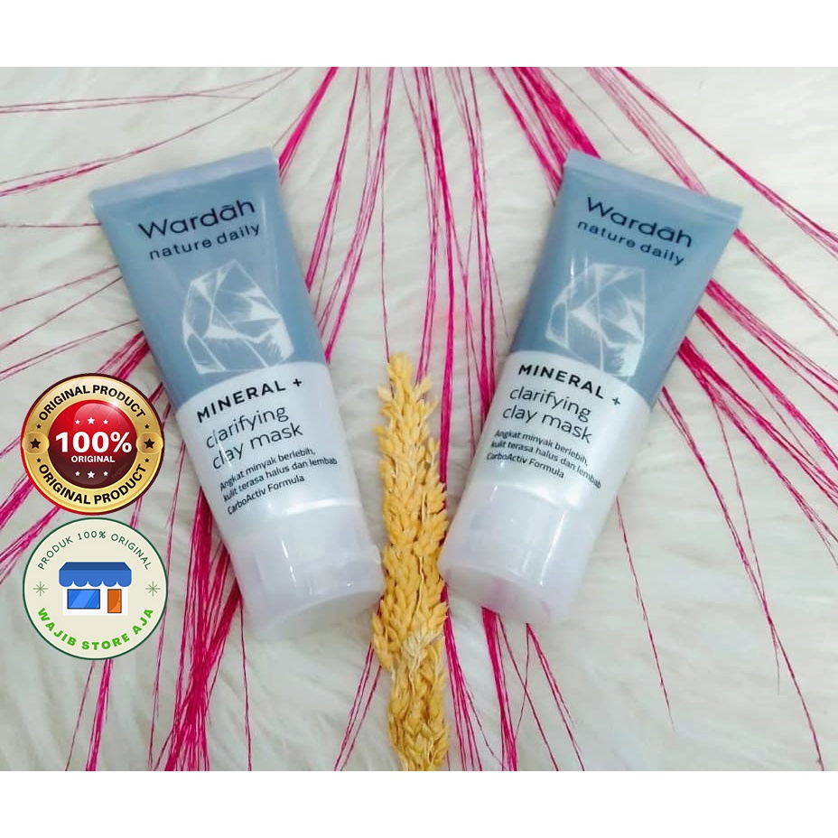 Wardah Nature Daily Mineral + Clarifying Clay Mask ~ Peel off mask | Wash off mask | Cream Mask | Fa