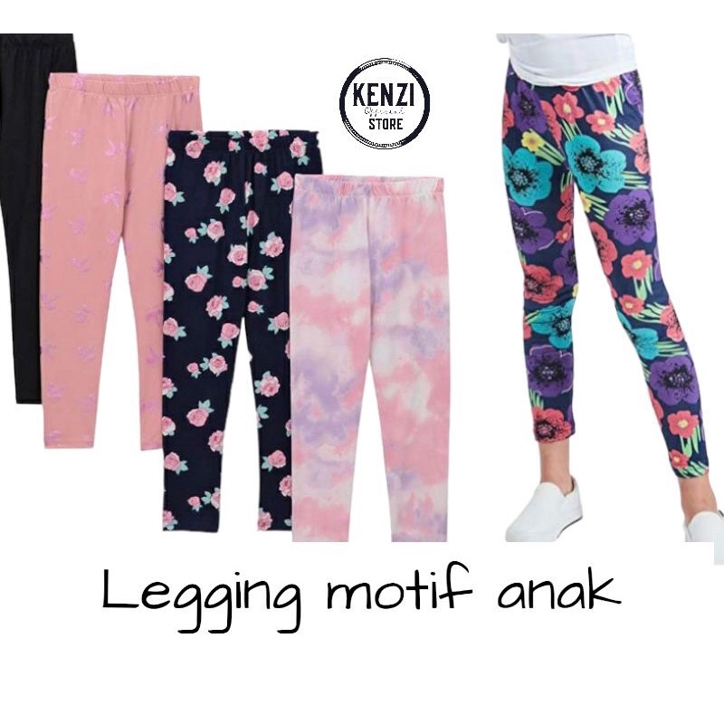 Legging Leging Motif Anak Perempuan XS-XXXL Usia 0-13th Bahan Import Premium