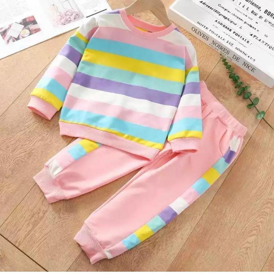 Koder8R2d--SETELAN SWEATER ANAK BAJU PAKAIAN ANAK LAKI LAKI PEREMPUAN UMUR 1-5 TAHUN SETELAN SWEATER