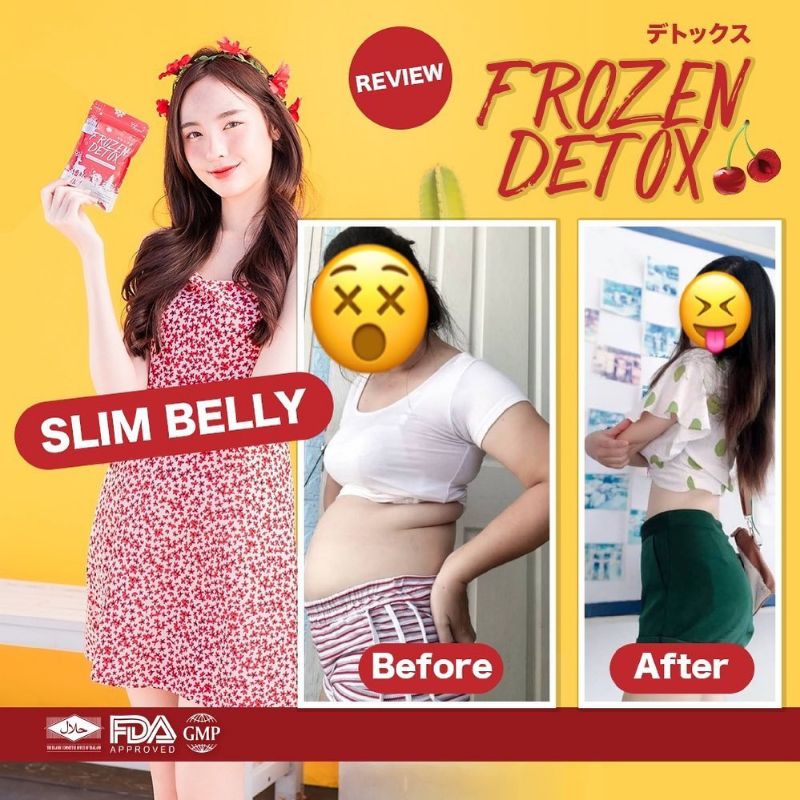 FROZEN DETOX 100% ORIGINAL THAILAND HALAL BARCODE GLUTA PELANGSING DIET 60 KAPSUL - JOJU COLLAGEN