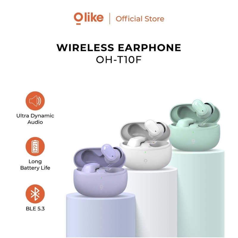 Olike Hero T10 | GH-08 True Wireless Earphone TWS Macaron Long Lasting Battery Garansi 1 Tahun OH-T1