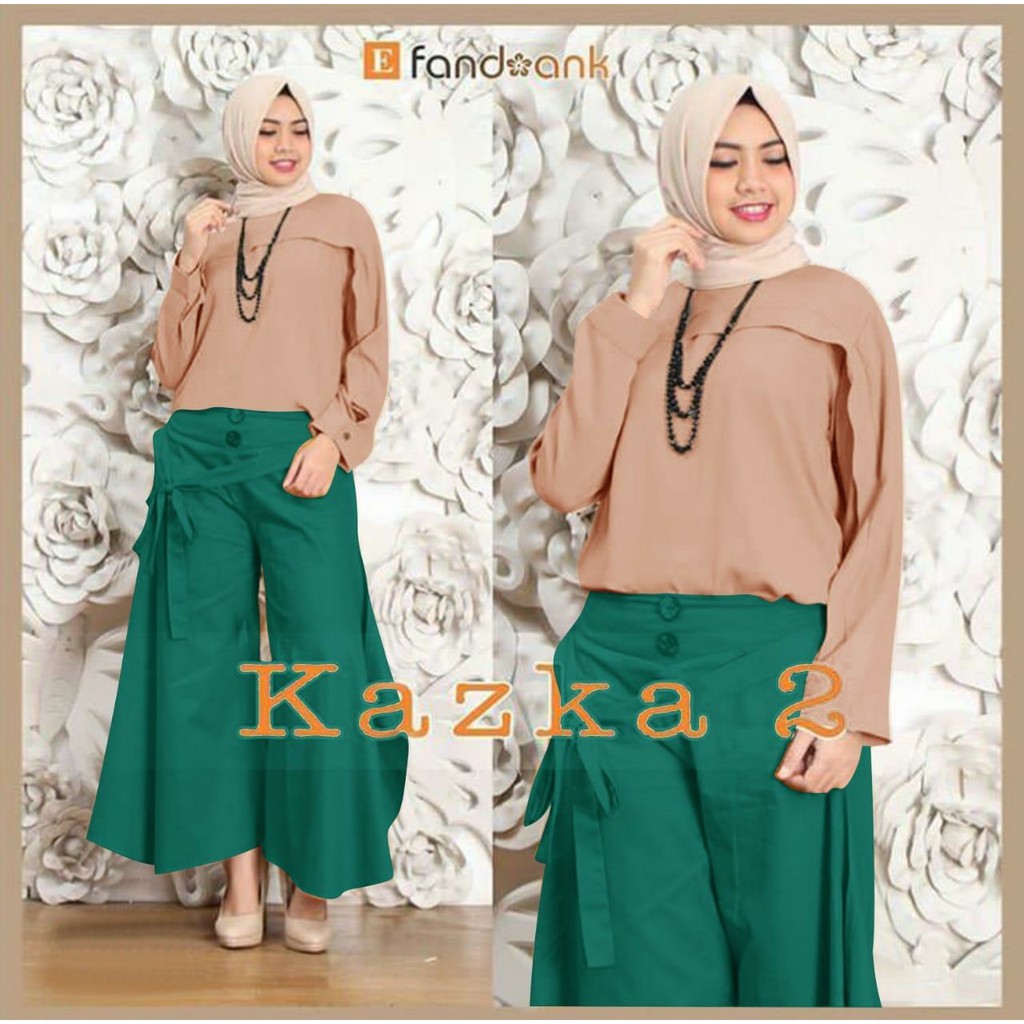 Setelan Celana Kulot Kazka 6WARNA / FI / Pakaian Stelan Wanita / Baju Wanita Muslim / Promo Ramadhan
