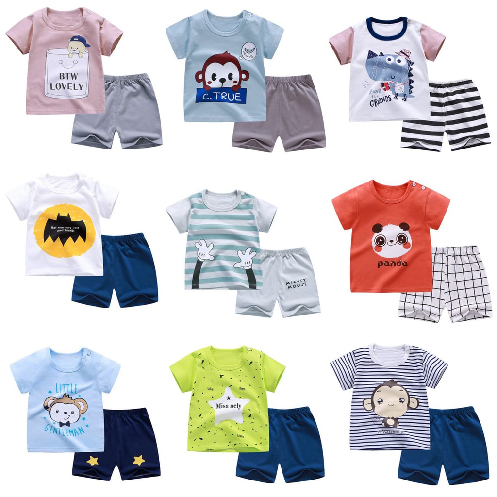 plazababy KIDS SUIT PENDEK Setelan Anak Bahan Kaos Lengan + Celana Berkualitas Import ebv cewek new4