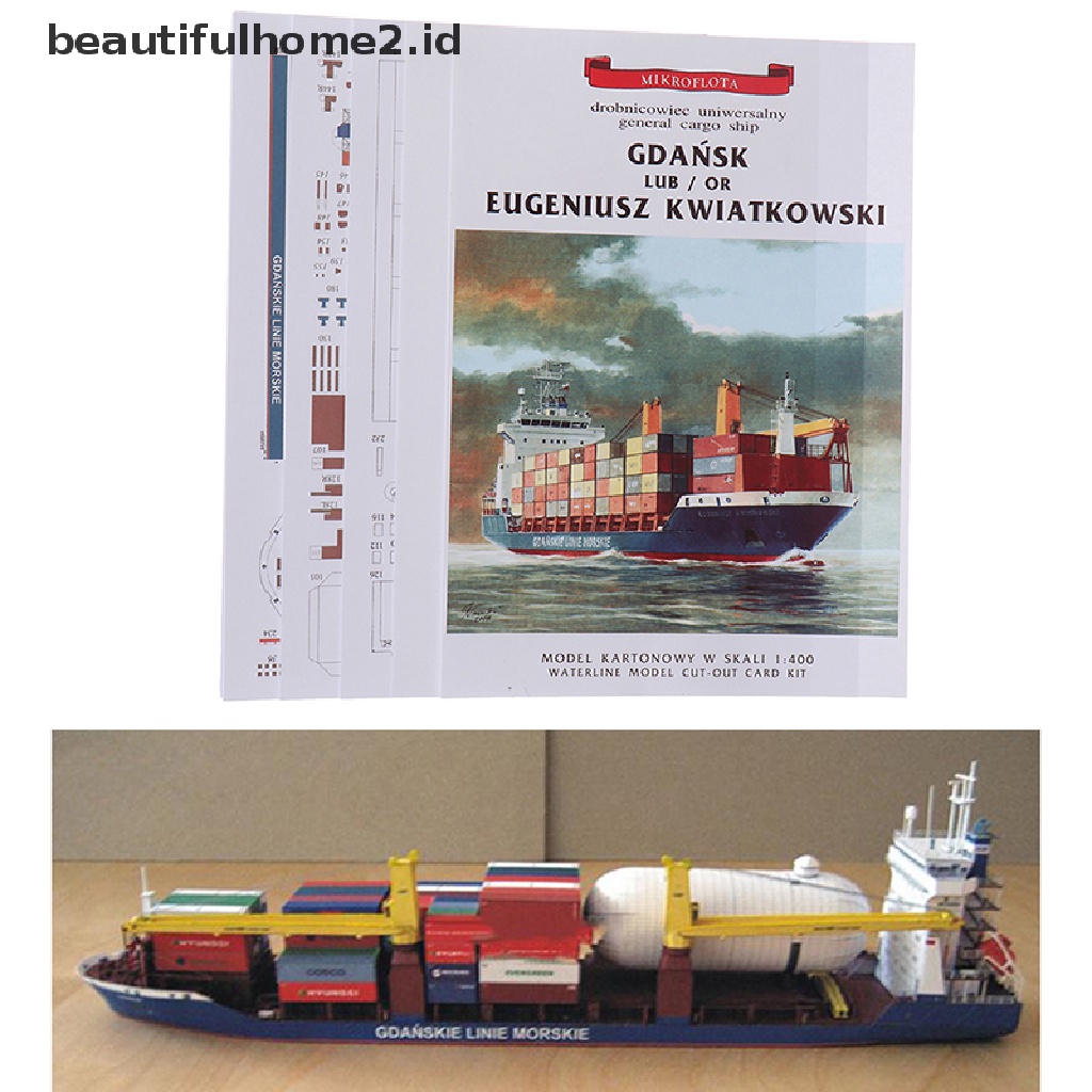 [beautifulhome2.id] 1:400 Gdansk Cargo Ship DIY Handcraft 3D Paper Card Model Sets ID