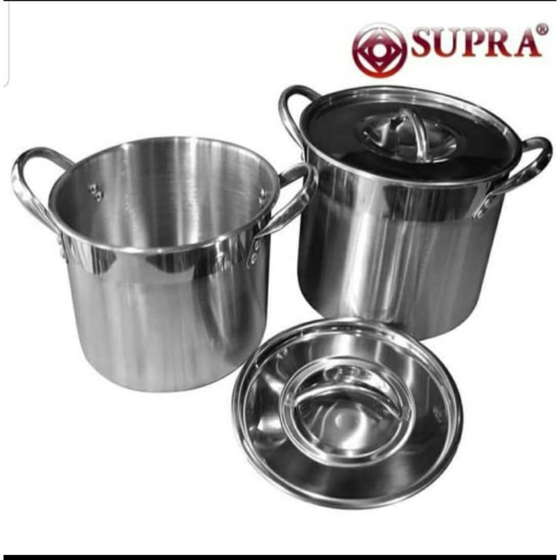 Supra Stainless Panci Stockpot 8/12 Qt. Panci Dandang