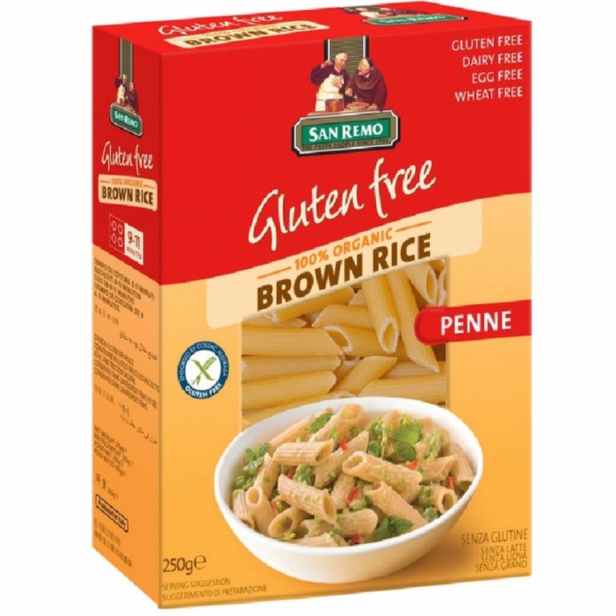 

SAN REMO GLUTEN FREE ORGANIC BROWN RICE PENNE 250GR | San Remo Brown Rice Penne Gluten Free