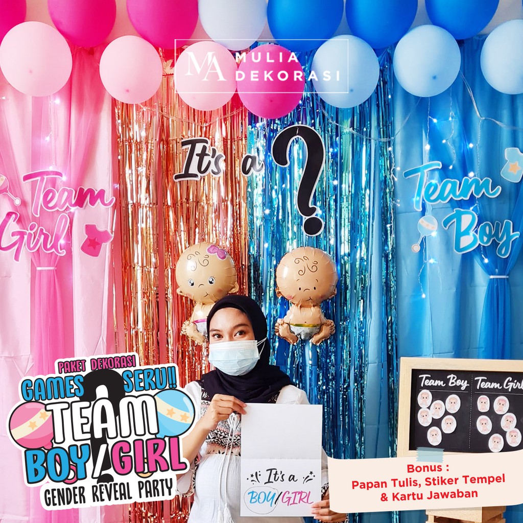 Paket Baby Gender Reveal Party Games With Big Family Team Boy OR Team Girl