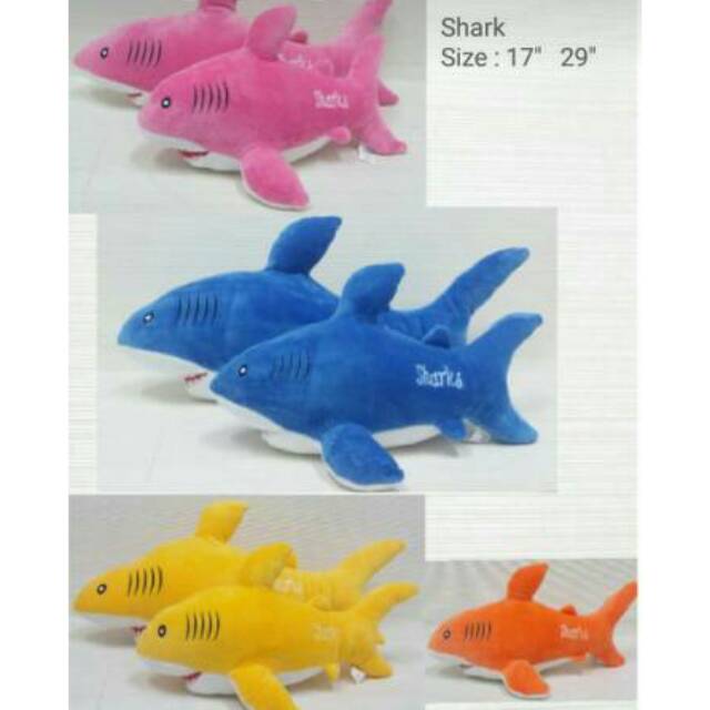 boneka ikan hiu shark besar 65cm lembut banget animal laut