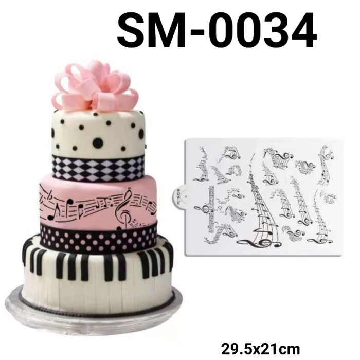 

Murah Sm-0034 Stencil Sablon Cake Kue Tart Not Balok Musik Tangga Nada Limited