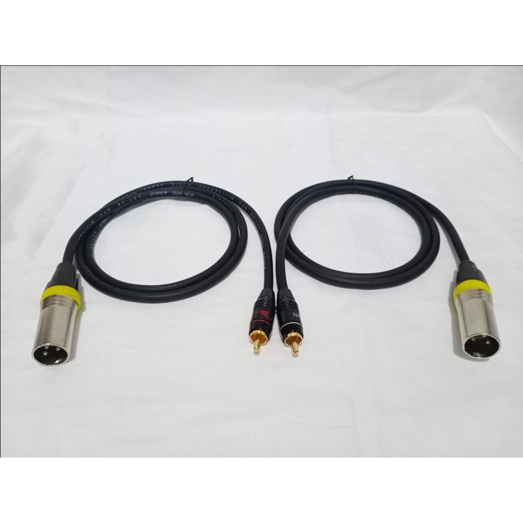 KABEL MIXER KE AMPLIFIER XLR COWOK KE RCA 1-3 METER 2 PCS