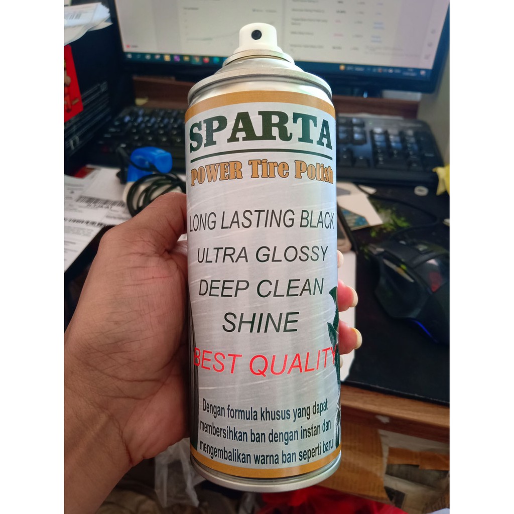 SPARTA INSTAN Power Tire Polish Generasi Baru Semir Ban SPRAY Aerosol , Simple Praktis dan INSTAN