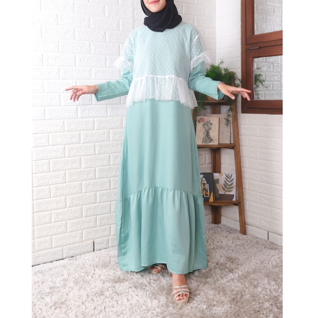 Clavita Dress/ Gamis pesta mewah brukat tile muslimah bridemaids baju kondangan gaun pesta wisuda/ba