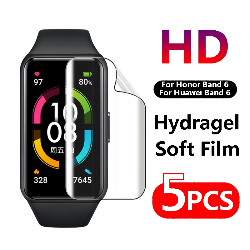 5pcs Film Hydrogel Pelindung Layar Untuk Smartband Huawei Honor Band 6