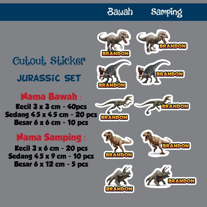 

Label Cut Out Jurrasic Waterproof