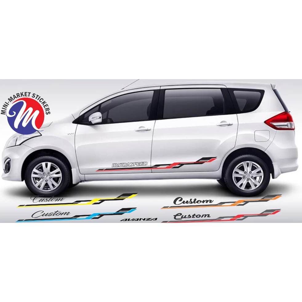 Stiker Mobil List Mobil Mazdaspeed Sigra Calya Ayla Agya Datsun Yaris Swift Avanza Custom Text