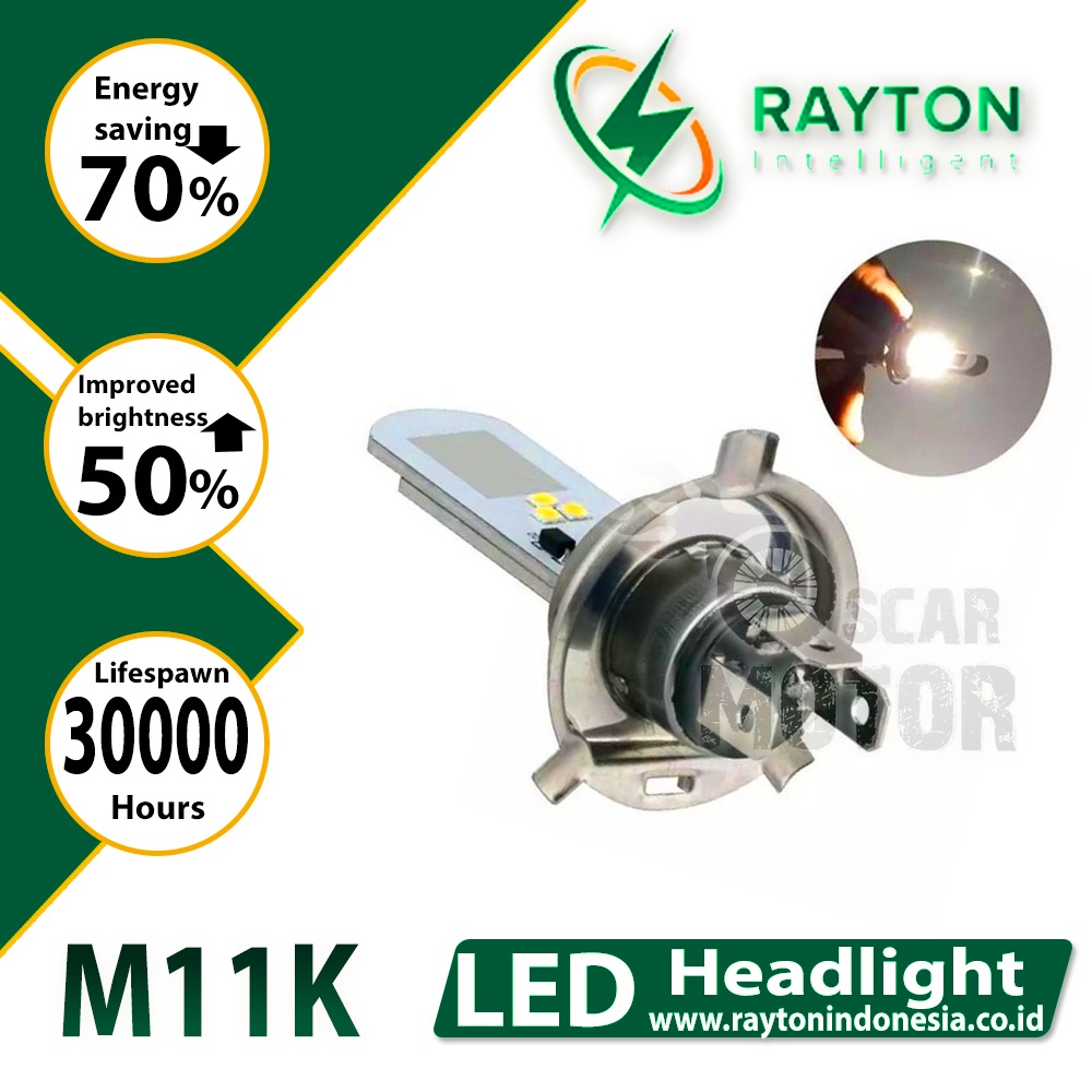 LAMPU DEPAN RTD M11K H4 LAMPU HEAD LAMP RAYTON LED M11K H4 ORIGINAL motor