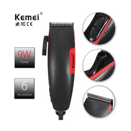 Kemei Alat Cukur Elektrik Hair Trimmer Shaver KM4801 MERAH