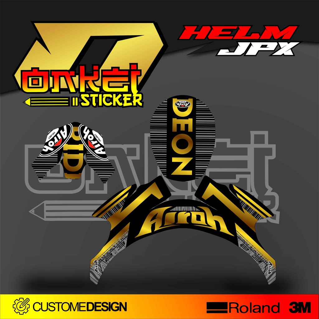DECAL STICKER HELM JPX AIROH GLD