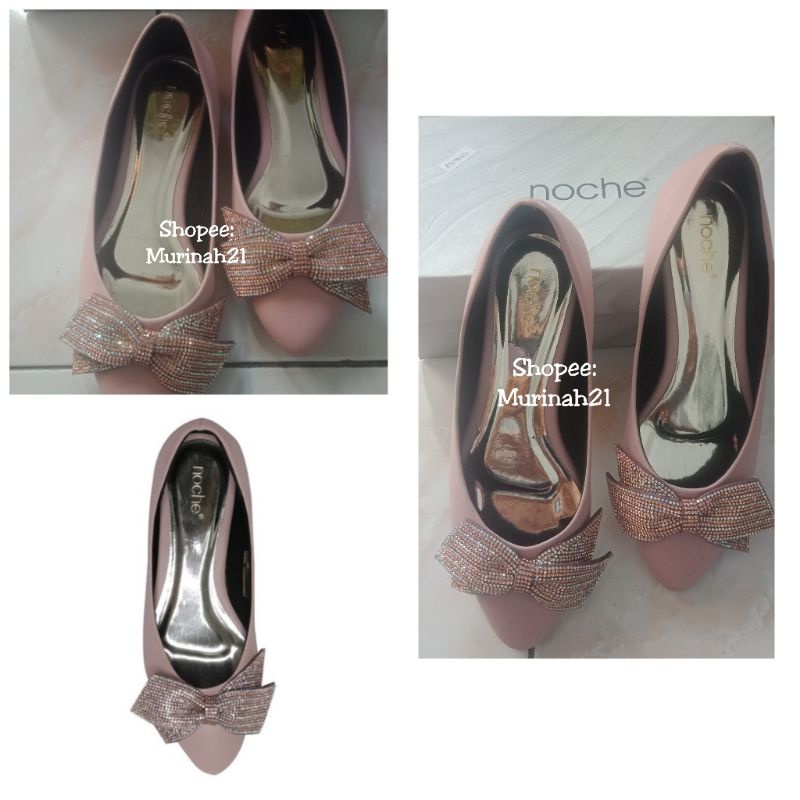 Flat Shoes Noche Flat Shoes Wanita Soft Pink Free PaperBag