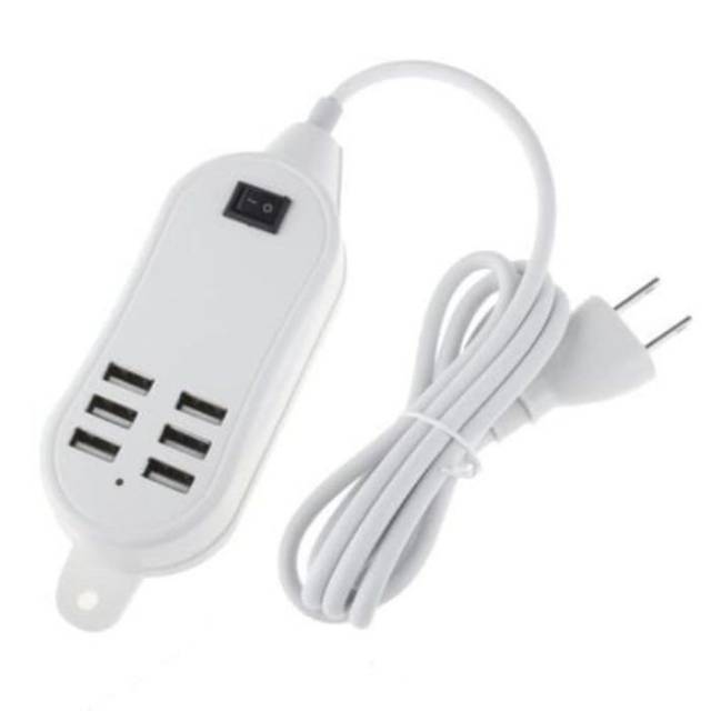 CHARGER 6 PORT USB OUTPUT CHARGER HP 6 PORT USB ANDROID IOS DESKTOP 300GR