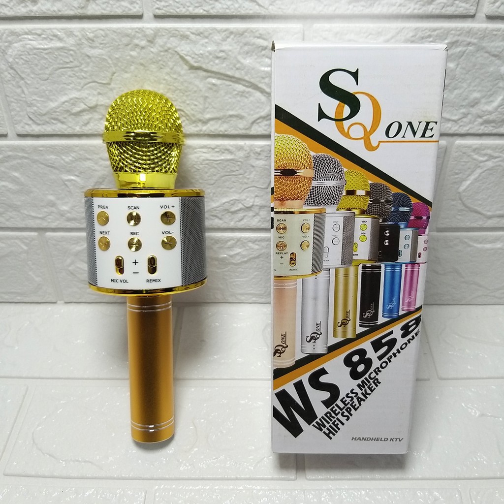 Mic Bluetooth SQ ONE 858 Wireless Karaoke Portable Bluetooth Speaker