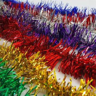 Jual Mtr Slinger Besar Rumbai Tensil Tinsel Metalik Garland Hiasan Natal Merah Putih Shopee