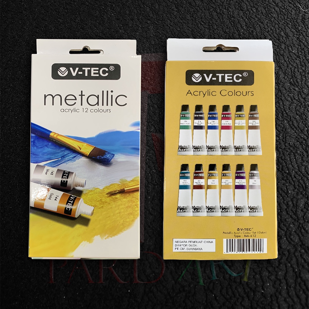 

V-Tec Acrylic Colour 1 set tipe Metallic/Cat Akrilik Metallic