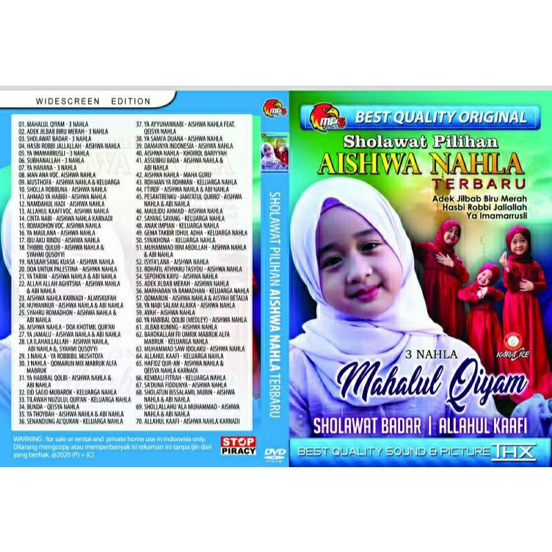 KASET LAGU ANAK DVD MP5 SHOLAWAT PILIHAN AISHWA NAHLA TERBARU MAHALUL QIYAM