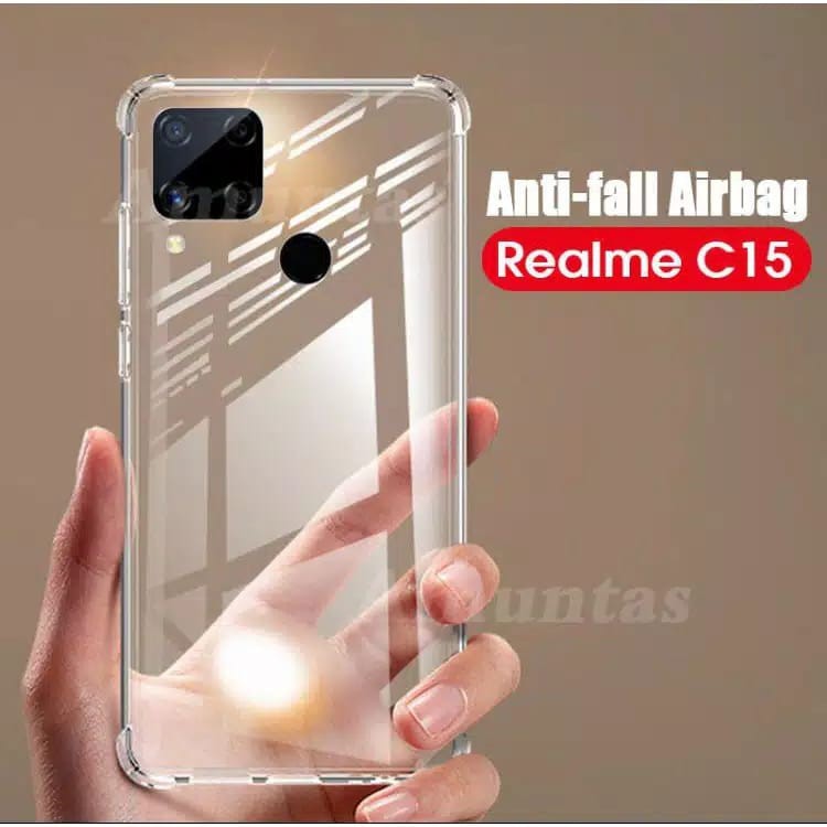 Air Bag Clear Case Realme C15 6.5 inchi Softcase Transparan Protection Camera