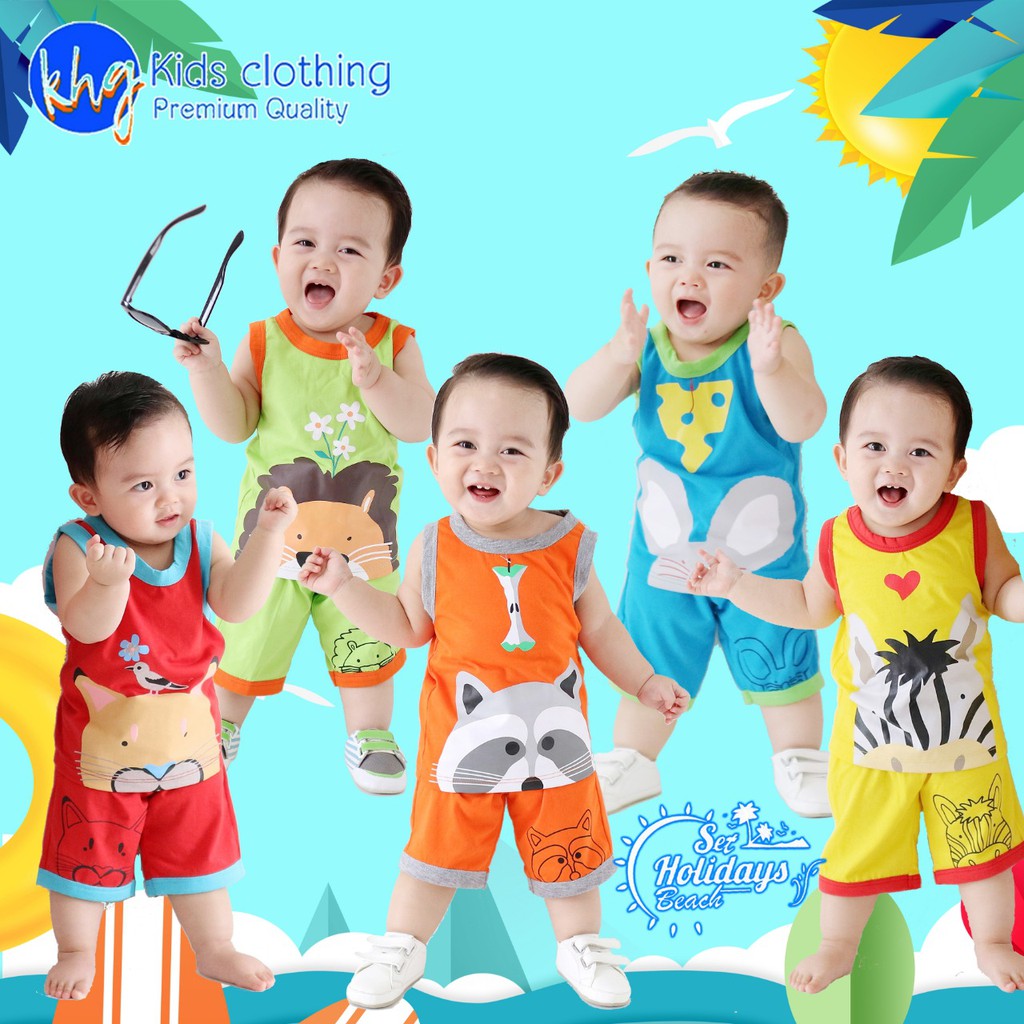 Setelan Anak Bayi Set Holiday Beach KHG Setelan Kutung Baby