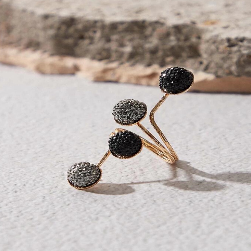 Hu Hu Hu Hu Hu Alat Bantu Pasang Kacamata♡ Cincin Adjustable Bahan Alloy Aksen Mutiara Imitasi Untuk Pertunangan