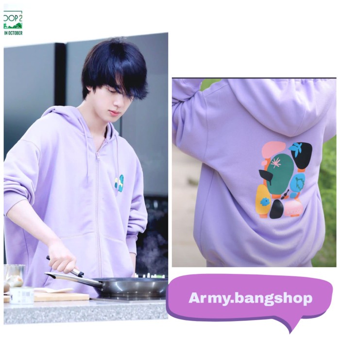 Jaket Hoodie Resleting Bts In The Soop 2 Kim Seokjin Print Depan - Hitam, M On Sale