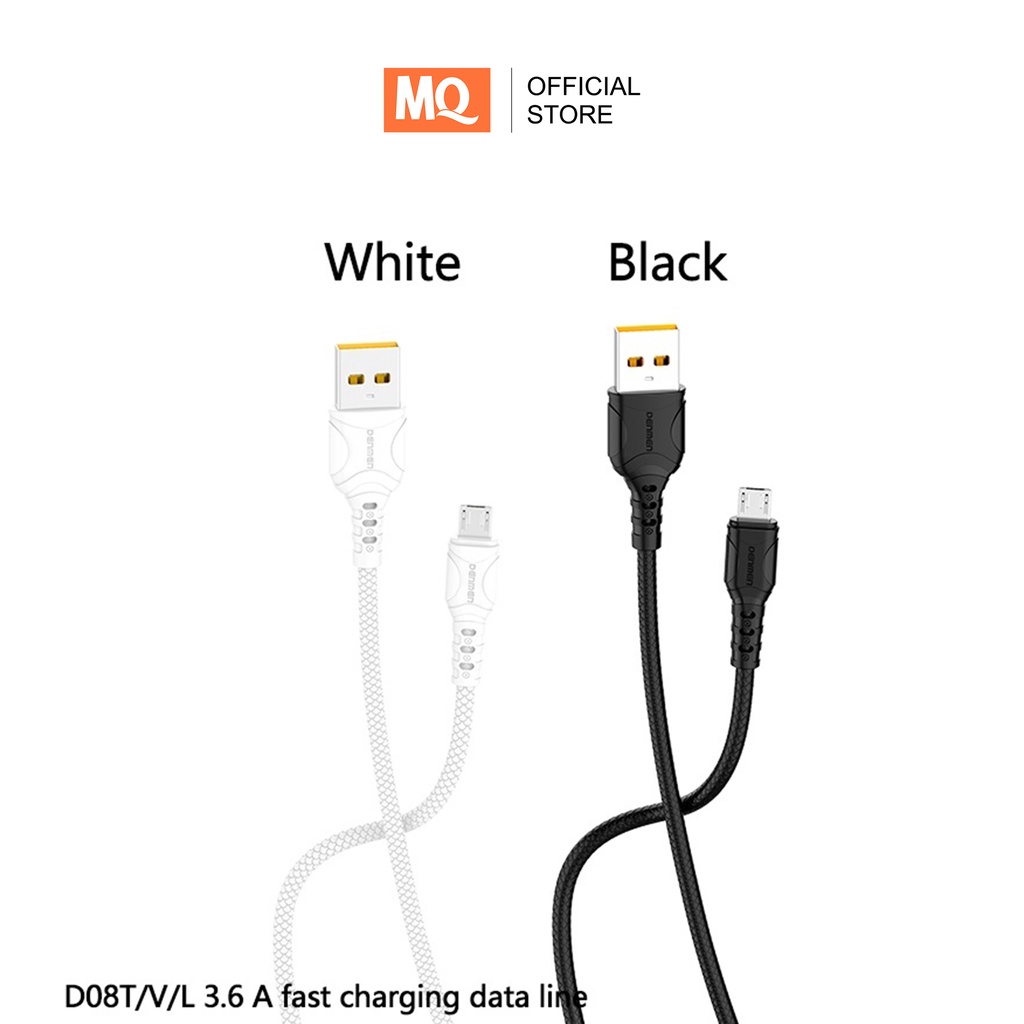 MQ Kabel Data Fast Charge 2.4A Micro + TypeC + Lightning 100cm