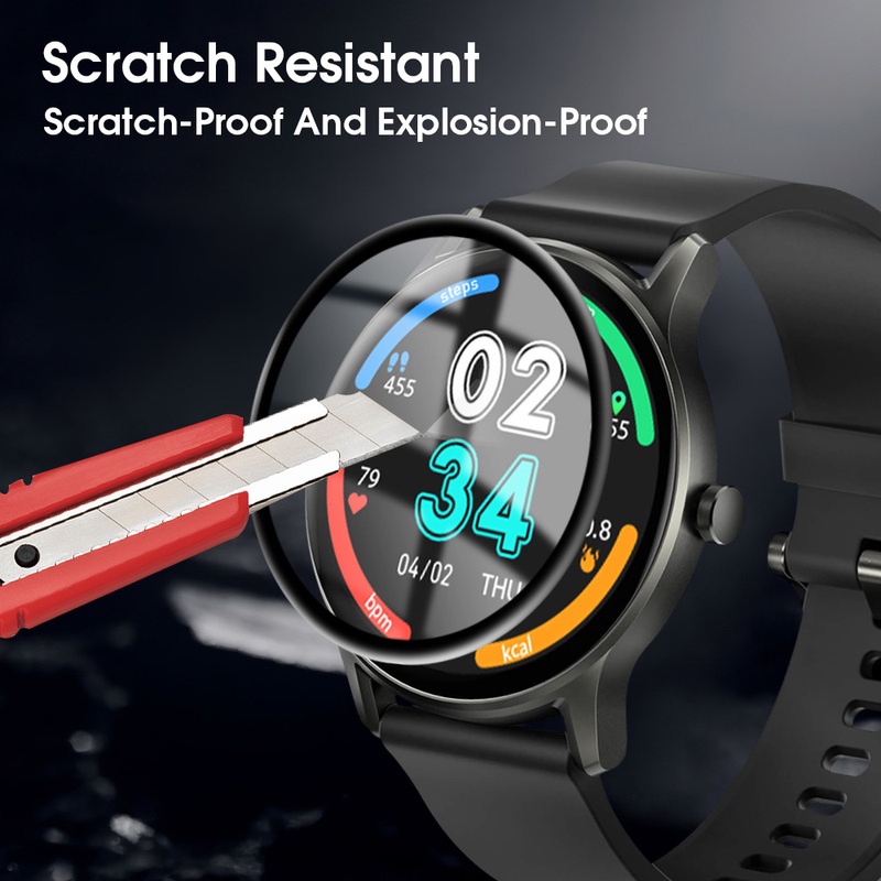 Pelindung Layar Tempered Glass 3D Curved Transparan Anti Sidik Jari Untuk Smartwatch Xiaomi Haylou GS